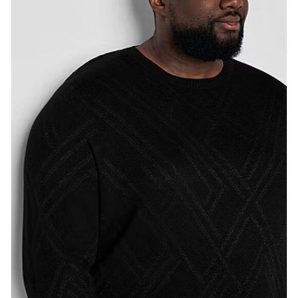 Shaquille O’Neal LT Lurex Big And Tall Crew Neck Long Sleeve Pullover New - Picture 3 of 6